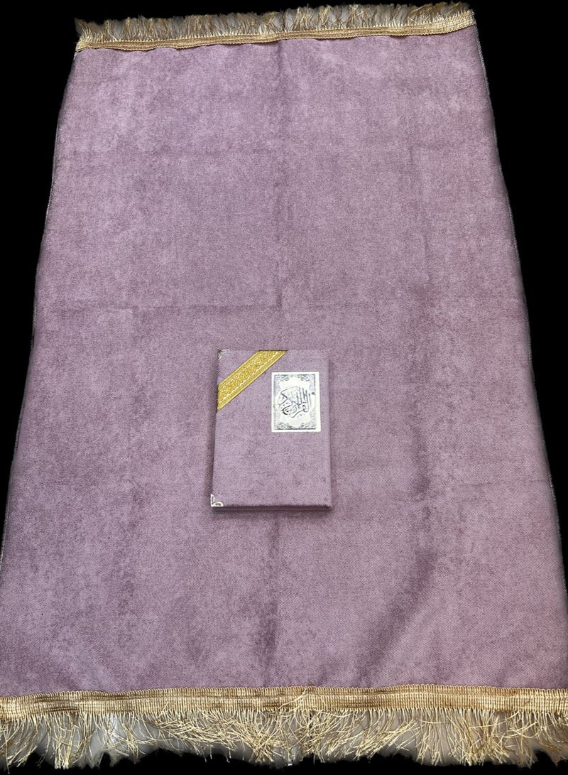 A set of prayer rug with a Qur’an wrapped in the same color very suitable for gifts and giveaways as a for your loved ones - Image 1