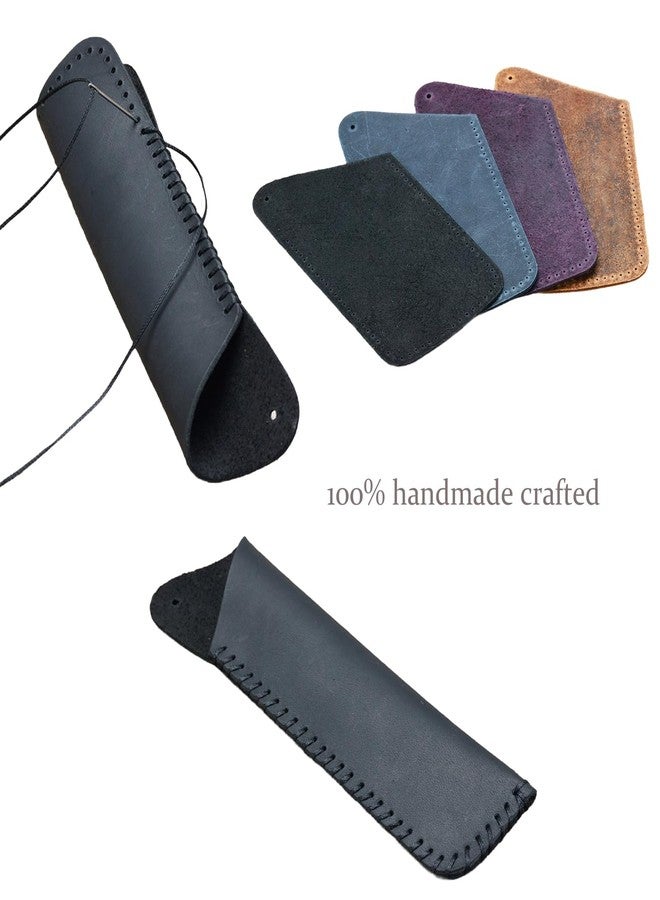 aolaso Handmade Leather Double Pen Case Crazy Horse Leather Fountain Pen Pouch Protective Sleeve Cover- Gift for Christmas - Image 3