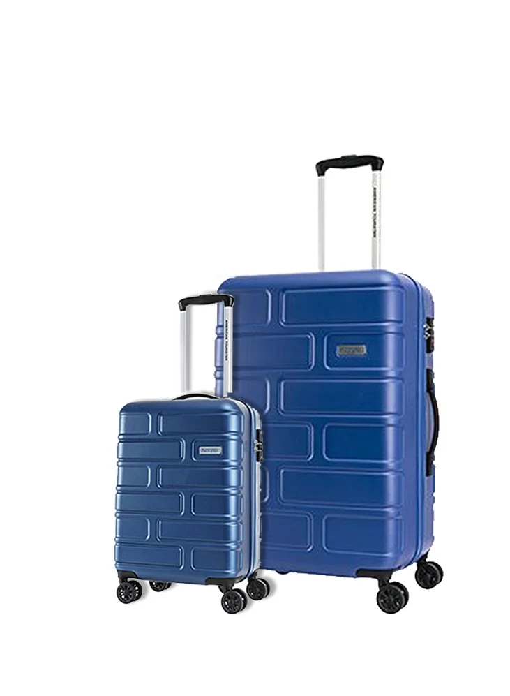 AMERICAN TOURISTER American Tourister Bricklane 2 Piece SET 55+80cm Hardcase 4 Double Wheel Cabin &amp; Check-In Luggage Trolley Blue