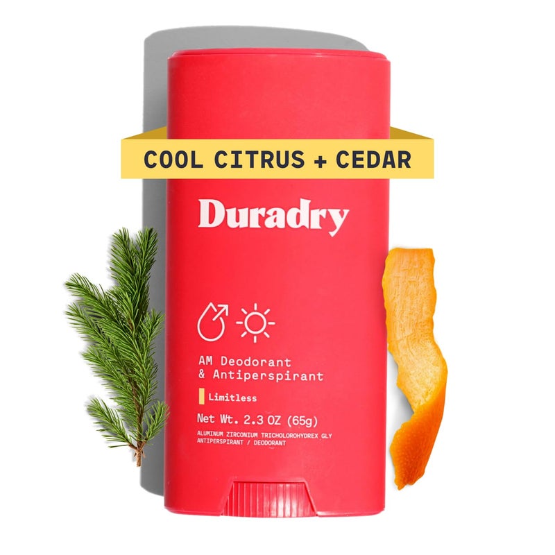 Duradry Clinical-Strength Antiperspirant Deodorant for Women and Men â€“ Clean Formula with Natural Ingredients for Odor and Excessive Sweat Protection â€“ (Cool Citrus + Cedar)2.3 Oz - Image 1