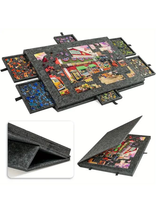 Portable Jigsaw Puzzle Table With 6 Drawers 30 31x21 1x1 65 Inch Stand And Lid - Image 1