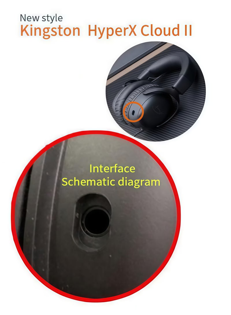 مناسب لسلسلة Kingston HyperX Cloud 2/Pro/CloudX - سماعة ألعاب متعددة الأجهزة مع ميكروفون بديل - Image 5