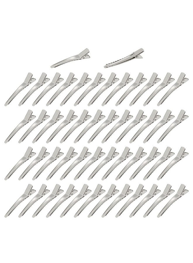 Cinaci 50 Pack 5cm/2" Small Solid Silver DIY Plain Metal Duckbill Alligator Hair Clips Barrettes Hairgrips for Women Baby Girls Toddlers Kids Hair Accessories - Image 1