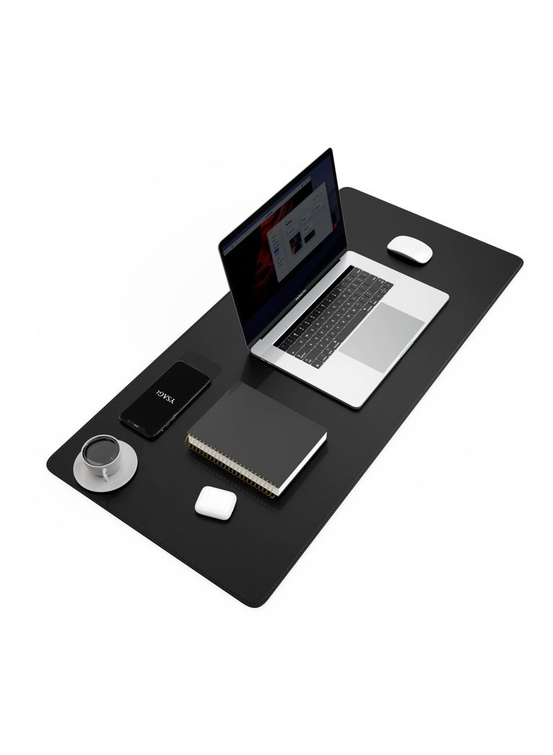 Cool Baby COOLBABY Multifunctional Desk Pad Ultra-Thin Waterproof PU Leather Mouse Pad Office Home Dual-Use Desk Writing Pad 80*40 cm Black - Image 1