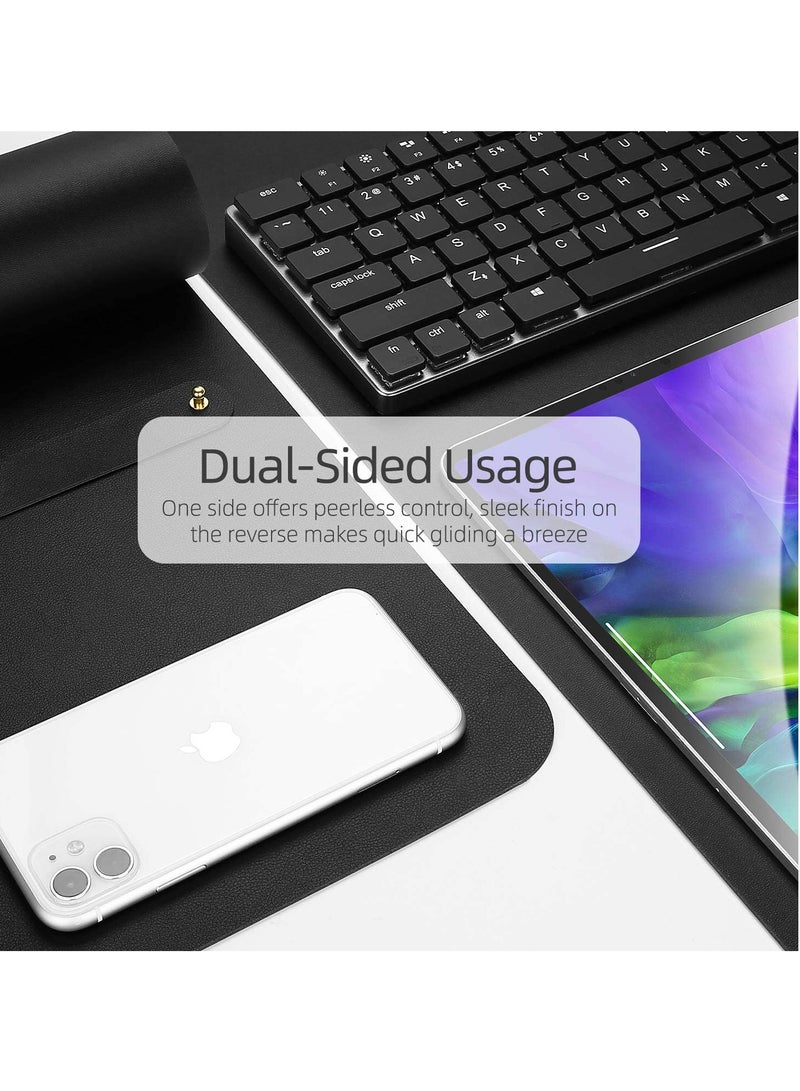 Cool Baby COOLBABY Multifunctional Desk Pad Ultra-Thin Waterproof PU Leather Mouse Pad Office Home Dual-Use Desk Writing Pad 80*40 cm Black - Image 3