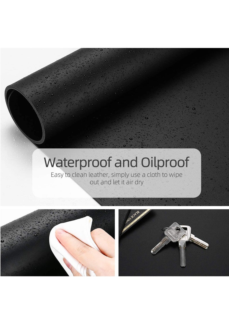 Cool Baby COOLBABY Multifunctional Desk Pad Ultra-Thin Waterproof PU Leather Mouse Pad Office Home Dual-Use Desk Writing Pad 80*40 cm Black - Image 2