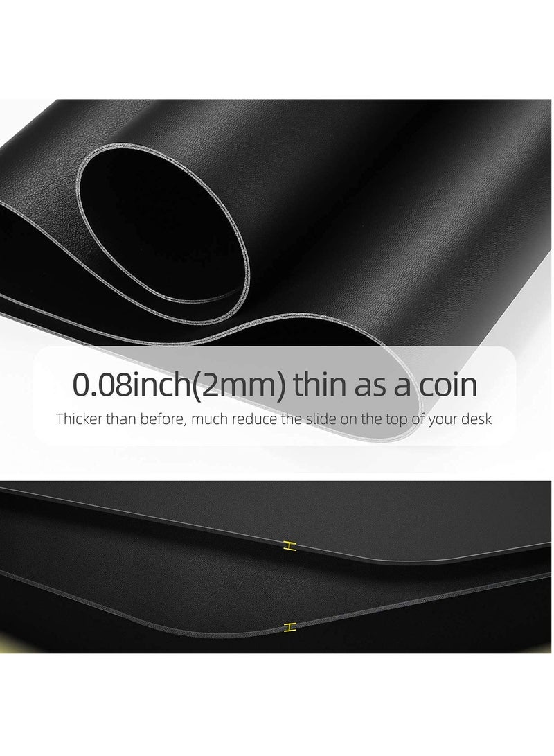 Cool Baby COOLBABY Multifunctional Desk Pad Ultra-Thin Waterproof PU Leather Mouse Pad Office Home Dual-Use Desk Writing Pad 80*40 cm Black - Image 5