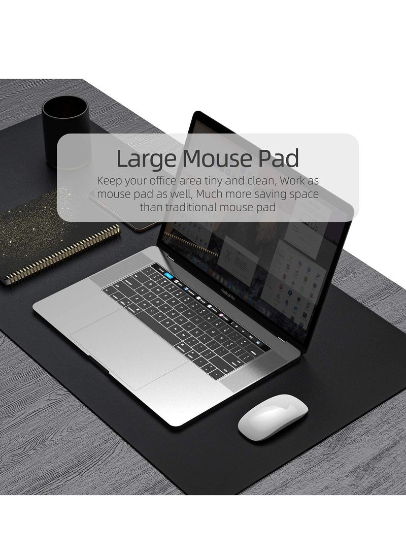 Cool Baby COOLBABY Multifunctional Desk Pad Ultra-Thin Waterproof PU Leather Mouse Pad Office Home Dual-Use Desk Writing Pad 80*40 cm Black - Image 4