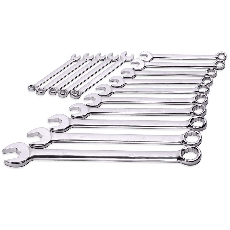 EFFICERE Max Torque 15-Piece Premium Combination Wrench Set  Chrome Vanadium Steel  Long Pattern Design | Include Metric Sizes 8  9  10  11  12  13  14  15  16  17  18  19  20  21  22Mm With Storage Rack - Image 3