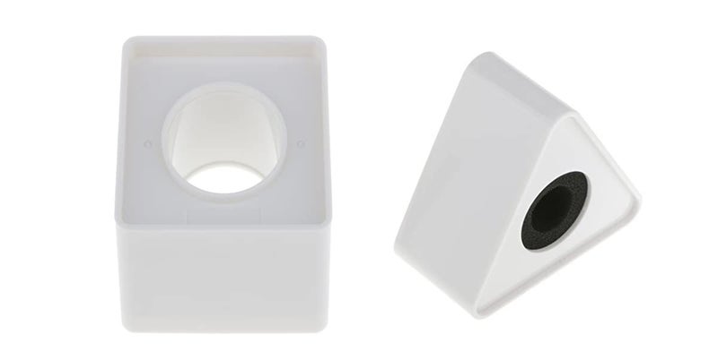 RODZ 2pcs Triangular and Square Microphone Station Logo - White and 1 Pc Reporter Mike Sponge Windshield - Image 2