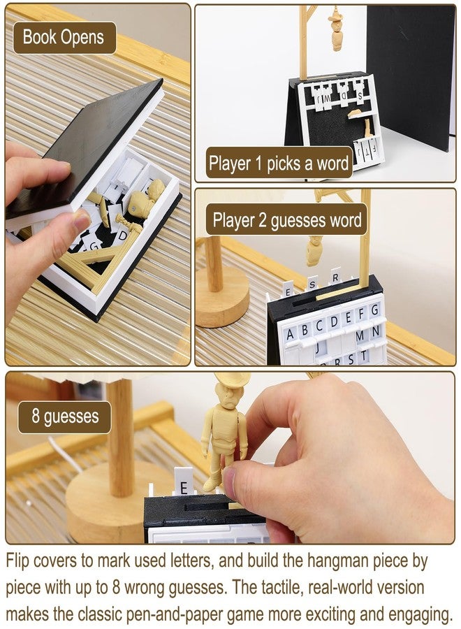 KOSIMI PlayBook'd - Hangman Game Magnetic Cowboy, Vocabulary Words Spelling Challenge Table Game, Hangman Challenge Game,Portable Books Design Board Game - Image 2