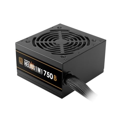 GAMDIAS Helios M1 750B Power Supply Unit, 750W 80 Plus Bronze, Non-Modular, ATX 12V V2.4, Support C6/C7 Power State, 120mm Hydraulic Bearing Fan, Flat Black Cables - 3 Year Warranty - Image 1