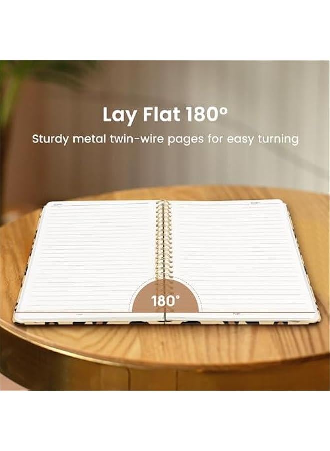 Arabest Lined Spiral Journal Notebook for Women, Pretty A5 College Ruled Hardcover Notebook for Work & Note Taking, Cute Aesthetic Journal for Writing, 140 s, Leopard - Image 4