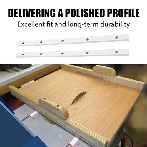 KETIPED 2 Pack Crosscut Sled for Table Saw, Miter Slot Runners, 3/4" x 3/8" x 17" Premium UHMW Miter Bar with Predrilled Holes & Screws Ideal for U Tracks, Router Table, Bandsaw, Coping Sled,MGJ-105W - Image 5