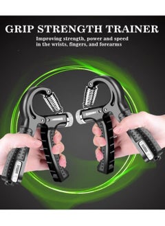 Rock Pow 3PCS Hand Grip Strengthener, Adjustable Finger Exerciser and Finger Stretcher Grip Strength Trainer Finger Resistance Band, Finger Flexion Extension Training Relieve Wrist & Thumb Pain (3 PCS)  - Image 2