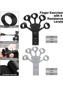 Rock Pow 3PCS Hand Grip Strengthener, Adjustable Finger Exerciser and Finger Stretcher Grip Strength Trainer Finger Resistance Band, Finger Flexion Extension Training Relieve Wrist & Thumb Pain (3 PCS)  - Image 4