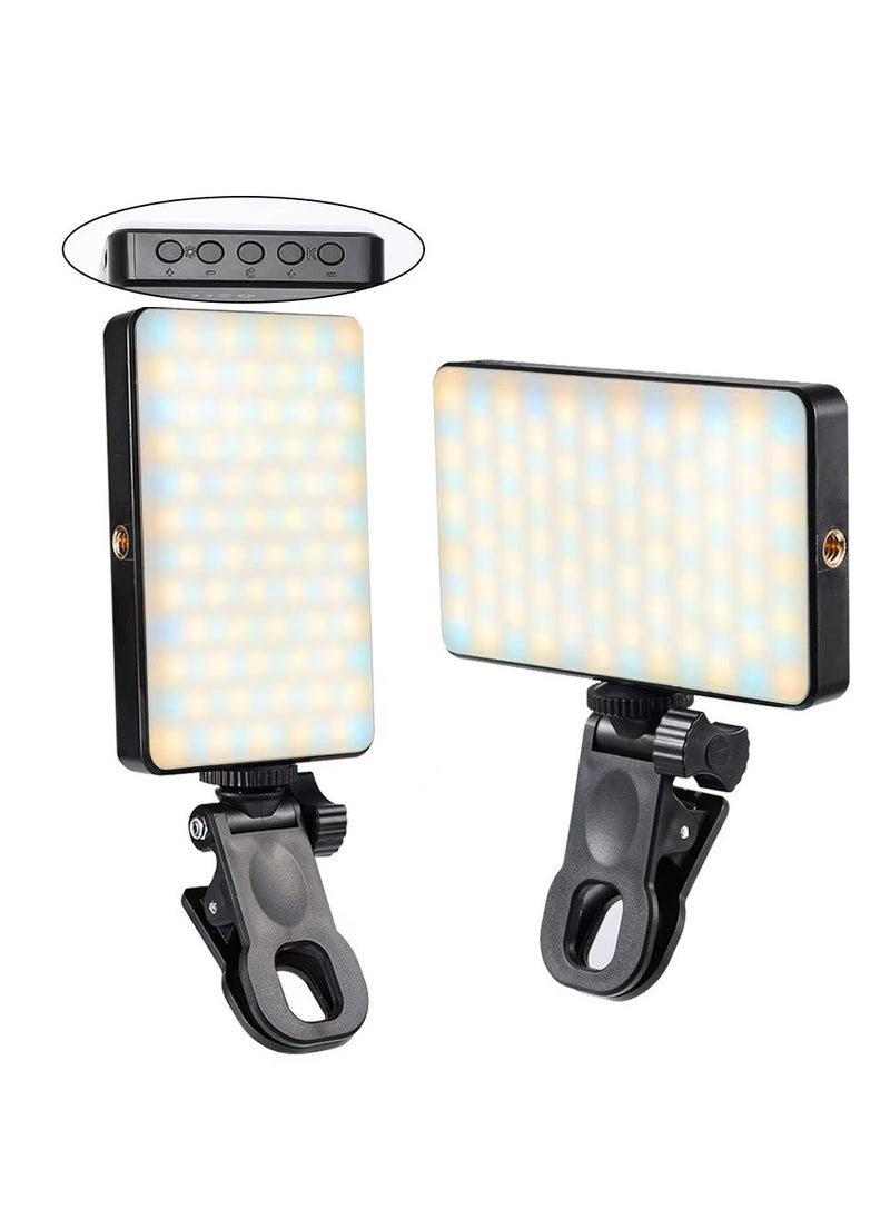 هايداز - 120 LED Selfie Fill Light With Front & Back Phone Clip, 3000mAh Rechargeable ,3 Modes with 10 Level,Portable Clip on Light for Phone/Tablet/Laptop, Zoom Call TikTok Video Fill Light - Image 1