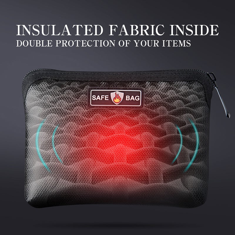 Fireproof Waterproof Document Bags Liquid Silicone Material Heat Insulation Fire and Water Safe Bag Zippered for Cash Passport Card Tickets Storage Holder - Image 4