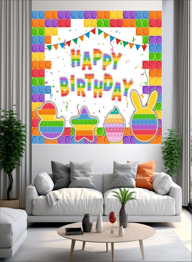Party Baazaar Pop It Birthday Backdrop 5x4 Ft | Backdrops for Decoration | Birthday Decoration Backdrop | Banner for Kids Theme Party - Image 2