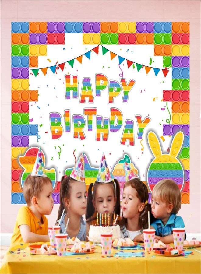 Party Baazaar Pop It Birthday Backdrop 5x4 Ft | Backdrops for Decoration | Birthday Decoration Backdrop | Banner for Kids Theme Party - Image 4