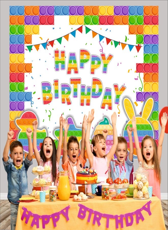 Party Baazaar Pop It Birthday Backdrop 5x4 Ft | Backdrops for Decoration | Birthday Decoration Backdrop | Banner for Kids Theme Party - Image 5