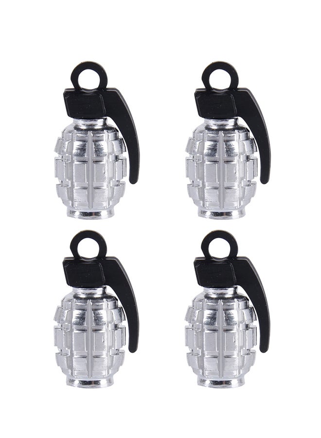 NIBEMINENT 4-Piece Grenade Shaped Car Tire Valve Cap  - Image 1