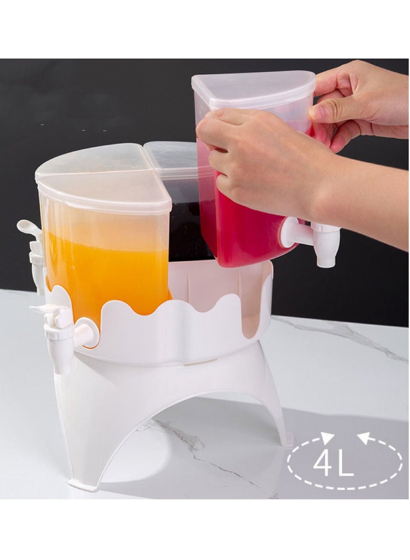 Home 4 in 1 Rotary Cold Kettle 4L Built-in Faucet Removable Rotary Refrigerator Homemade Beverage Water Dispenser Fruit Tea Coffee Maker can be used for outdoor parties and family gatherings - Image 5