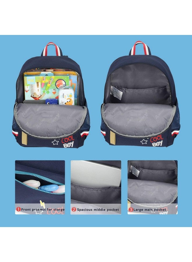 willikiva Cartoon Bus 12 Kindergarten Backpack for Kids Girls and Boys,Waterproof Preschool Toddler Backpack Wiht Leash and Safety Harness(Deep Blue) - Image 5