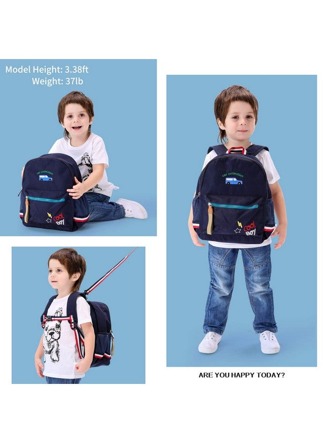 willikiva Cartoon Bus 12 Kindergarten Backpack for Kids Girls and Boys,Waterproof Preschool Toddler Backpack Wiht Leash and Safety Harness(Deep Blue) - Image 3