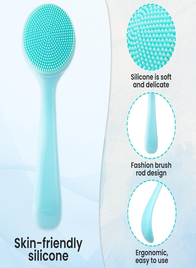 Mxxipp 2pcs Silicone Facial Cleaning Brush, Skin-Friendly Facial Exfoliator Scrubbers, Deep Cleaning Soft Facial Cleanser Brushes for Blackhead Whitehead Dead Skin- Blue & Pink - Image 5