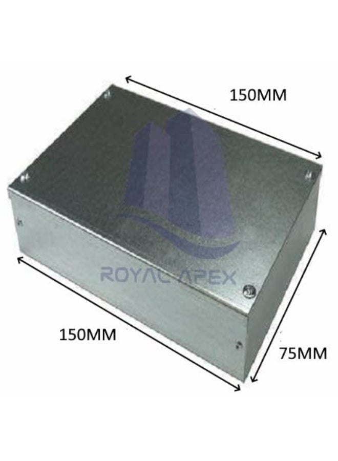 Royal Apex Metal Adaptable Plain Galvanished Electronic Project Junction Enclosure Box Bs4568 For Commercial Industrial Use Etc 150X150X75Mm - Image 3