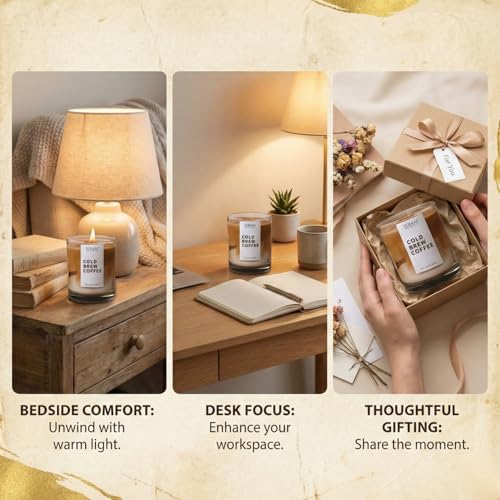 SERAAF Cold Brew Coffee Candle Jar, Hazelnut and Vanilla Scented Candle, Perfect Scented Candles for Home & Aesthetic Candle for Gifting | 200g Soy Wax Candles | 48hr+ Burn Time | Ideal Aroma Candle - Image 3