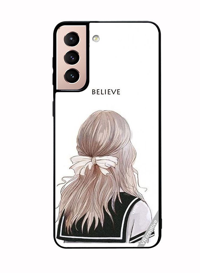 VR CREATIVE Protective Case Cover For Samsung Galaxy S21 Plus 5G Believe With Girl Design Multicolour - Image 1