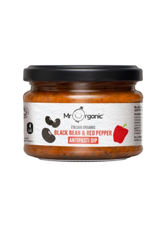 Mr organic Antipasti Dip, Black Bean & Red Pepper - 230g, UK - Image 1