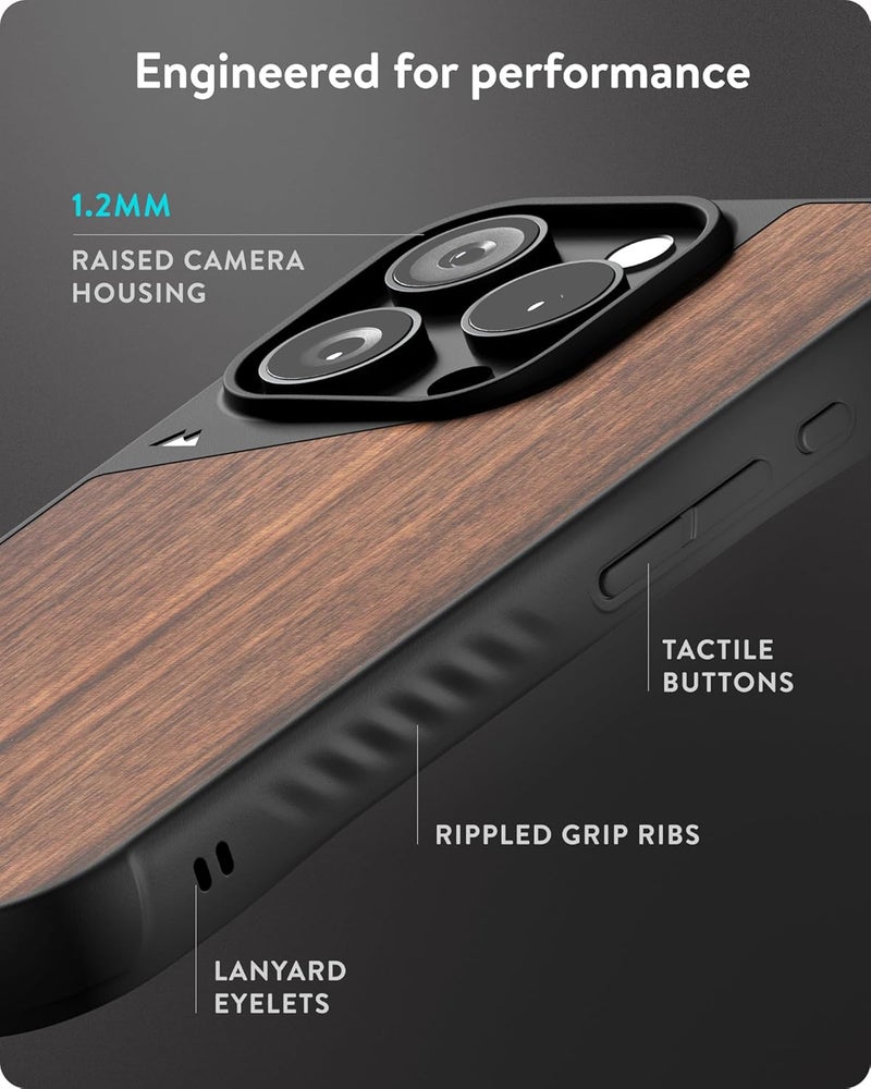 Mous for iPhone 16 Pro Max Case MagSafe Compatible - Limitless 6.0 - Walnut - Protective Shockproof Phone Cover - Image 5