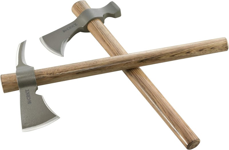 CRKT Woods Chogan T-Hawk Outdoor Survival Tomahawk: 1055 Carbon Steel Plain Edge Blade, Tennessee Hickory Handle, 2730 - Image 3