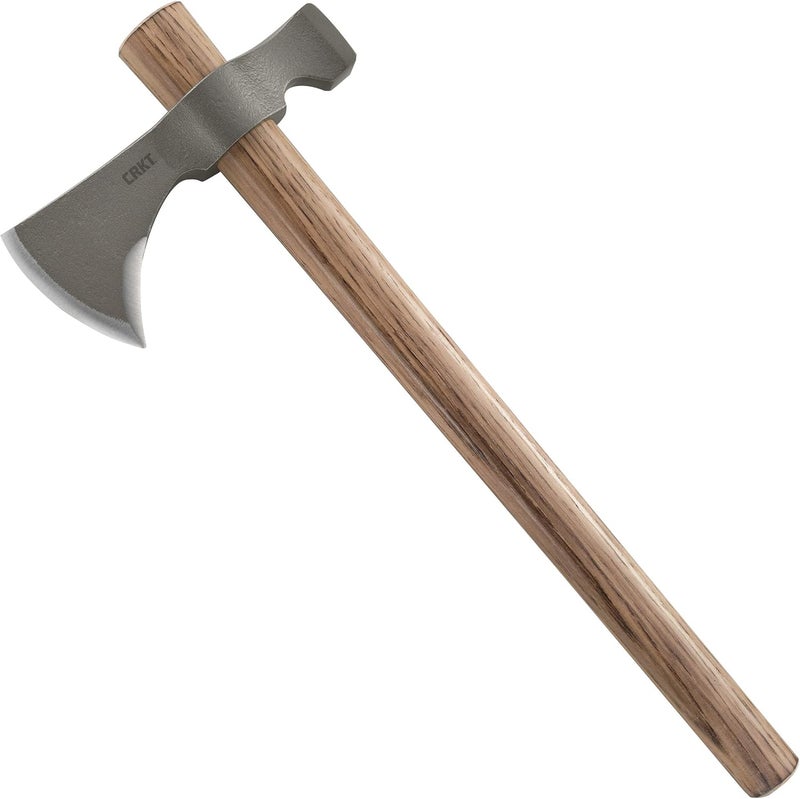CRKT Woods Chogan T-Hawk Outdoor Survival Tomahawk: 1055 Carbon Steel Plain Edge Blade, Tennessee Hickory Handle, 2730 - Image 1