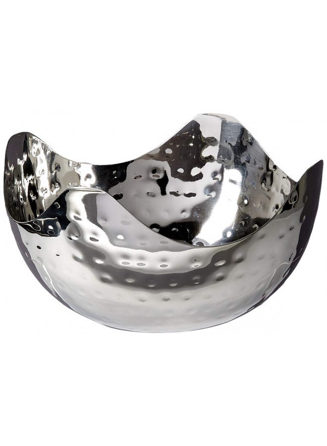 Elegance Hammered 6-Inch Stainless Steel Bowl, 6" x 6" x 3",24 ounces,Silver - Image 1
