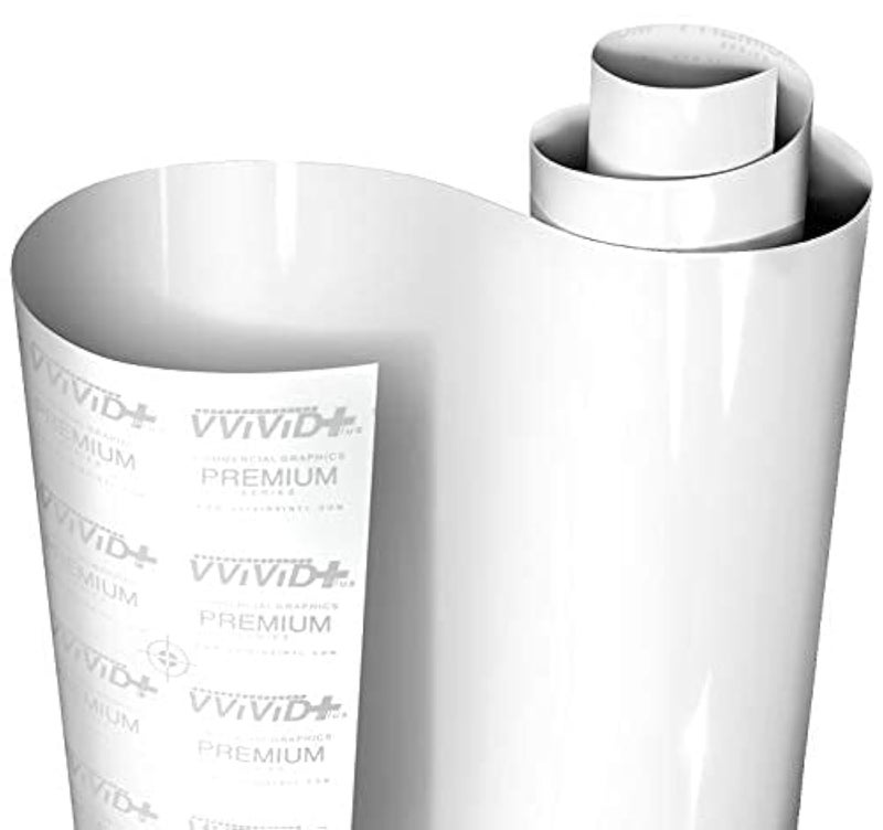 فيلم تغليف السيارات الفينيل الفاخر بلمسة لامعة من VViViD 15 قدم × 5 قدم أبيض لامع
