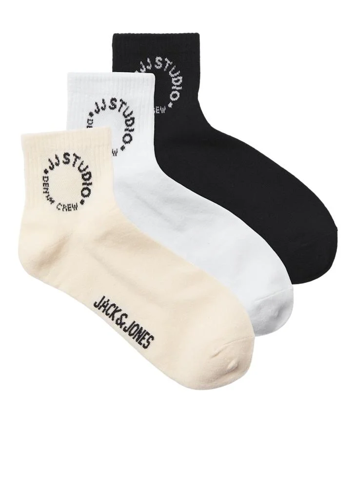 جاك اند جونز Jacmarcus 3 Pack Tennis Crew Socks