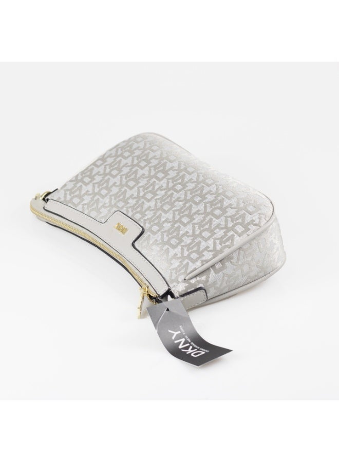 Donna Karan 2026 New Style Ready Stock Women Vintage  Baguette Shoulder Bag Monogram Pattern Inspired PU Leather Chain Spliced  Zipper Closure Ladies Underarm   Purse Daily Office Evening Party Handbag - Image 4