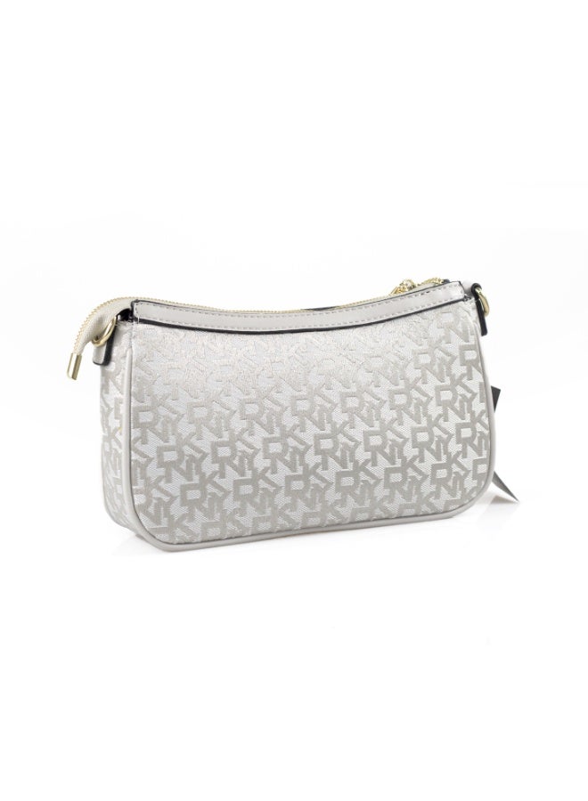 Donna Karan 2026 New Style Ready Stock Women Vintage  Baguette Shoulder Bag Monogram Pattern Inspired PU Leather Chain Spliced  Zipper Closure Ladies Underarm   Purse Daily Office Evening Party Handbag - Image 3