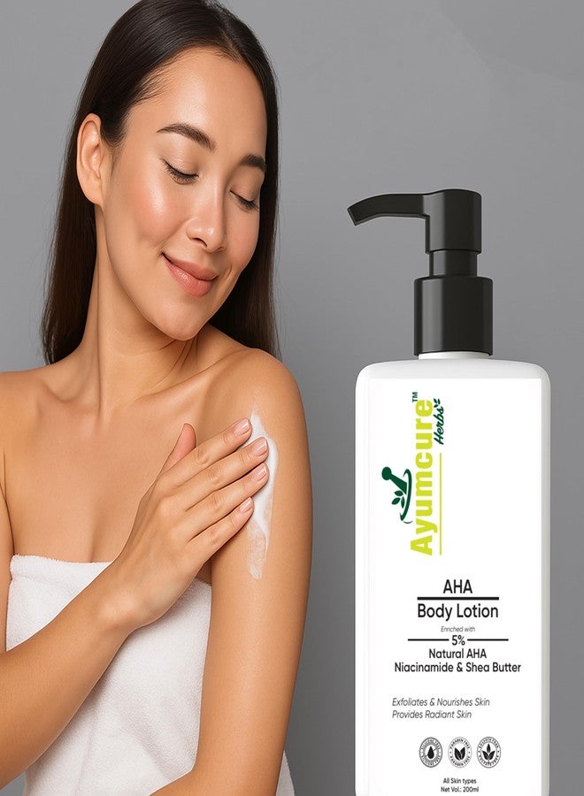 Ayumcure AHA Body Lotion with 5% Natural AHA, Niacinamide & Shea Butter | Exfoliates Dead Skin Cells, Deeply Nourishes & Brightens Skin | Non-Greasy Formula | For Men & Women | 200ml - Image 5