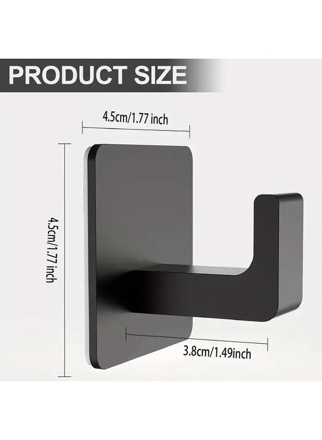 Black Self Adhesive Bathroom Hooks 10pcs No Drill Stainless Steel Damage Free Installation Space Saving Organizer - Image 3