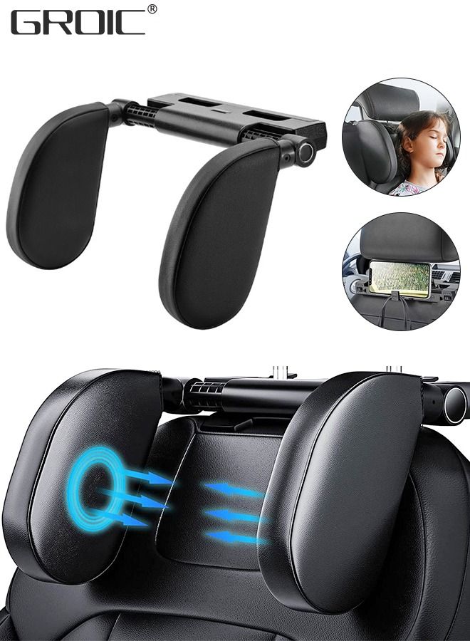GROIC Car Headrest Pillow, 180° Adjustable, U- Shaped Design, Head, Neck Support Pillow, Travel Sleeping Car Headrest, Suitable for Kids and Adults,Head Neck Support Detachable, Car Interior - Image 1