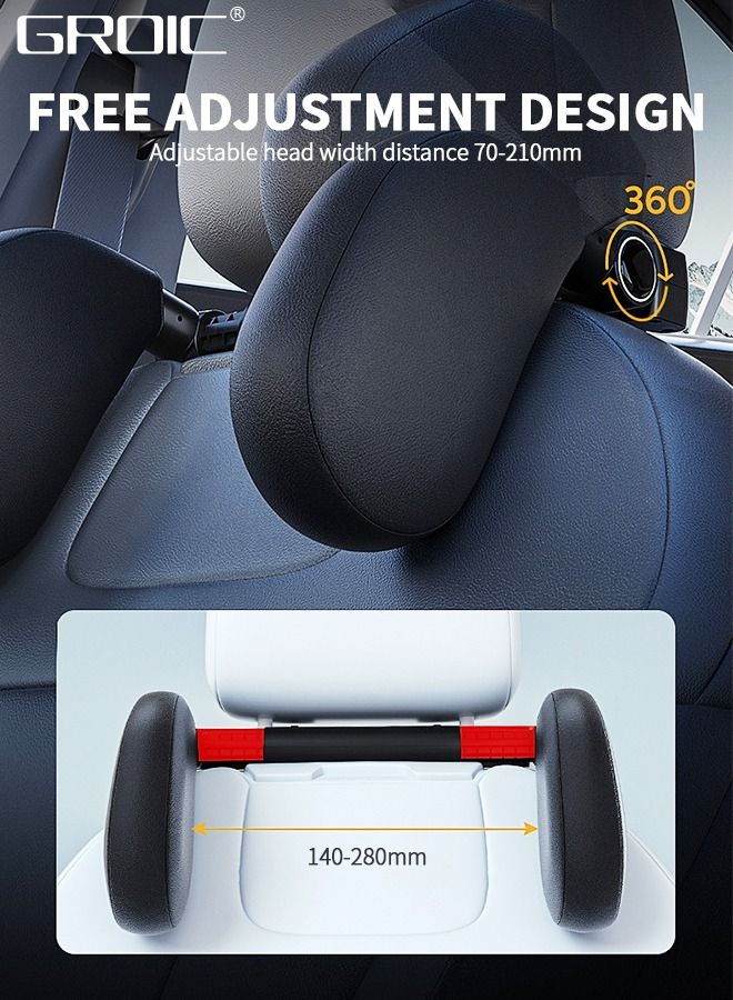 GROIC Car Headrest Pillow, 180° Adjustable, U- Shaped Design, Head, Neck Support Pillow, Travel Sleeping Car Headrest, Suitable for Kids and Adults,Head Neck Support Detachable, Car Interior - Image 4