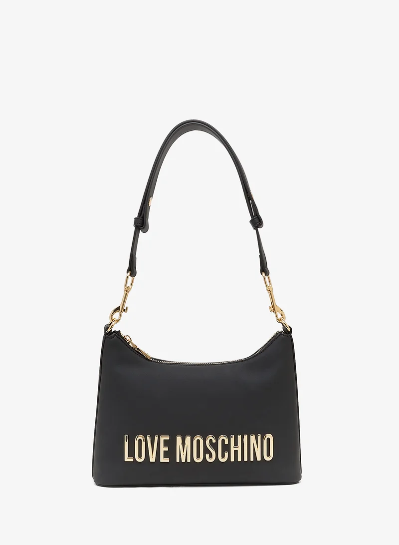 لوف موسكينو logo top handle zip through sholder bag