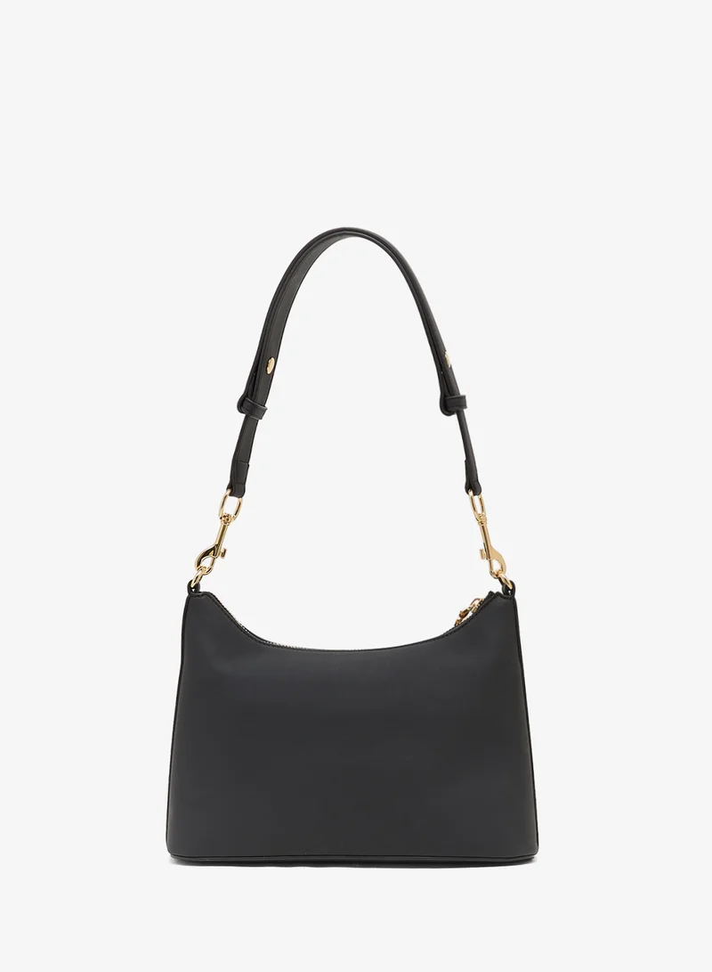 لوف موسكينو logo top handle zip through sholder bag