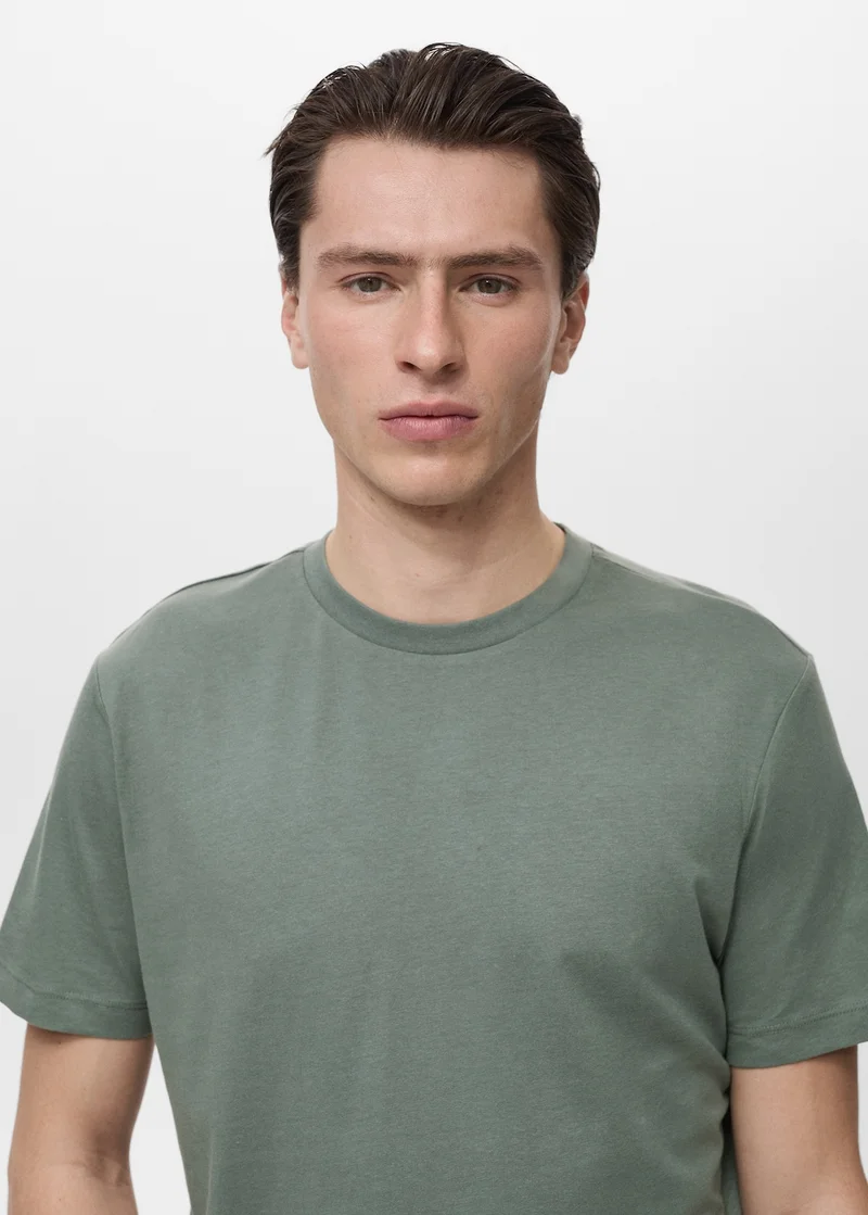 Mango Man 100% cotton slim-fit t-shirt