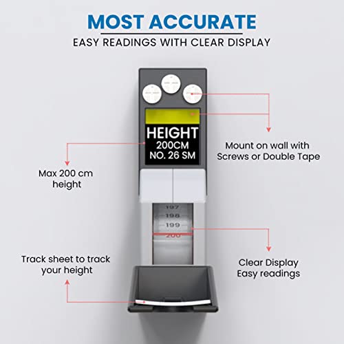EASYCARE® Wall-Mounted Manual Height Measuring Scale for Kids & Adults, 2-Meter Roll Ruler Growth Stature Meter for Accurate Height Measurement, Perfect for Home, Schools, Clinics, and Gyms - Image 3